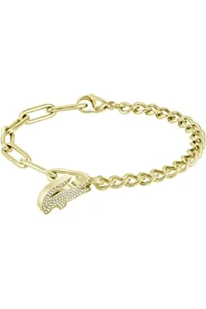 Lacoste Bracelet en Chaîne pour Femme Collection CROCODILE en Or Jaune avec un Charm en forme de Crocodile - 2040147