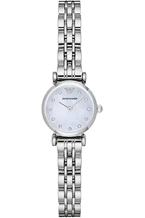 Emporio Armani Montre pour femme, mouvement à deux aiguilles, boîtier en acier inoxydable de 22 mm avec bracelet en acier inoxydable, AR1961