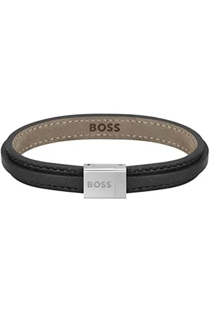 HUGO BOSS Jewelry Bracelet en cuir pour Homme Collection GROVER Noir - 1580328S