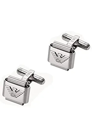 Emporio Armani Boutons De Manchette Pour Hommes Essentiel, Longueur : 15mm, Largeur : 15mm, Hauteur : 22.2mm Boutons De Manchette En Acier Inoxydable , EGS2917040