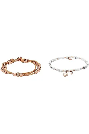 Fossil Bracelet billes Wrist Wrap Sadie de pour femme, JA6539791 & Bracelet Georgia de en howlite, pour femme, JA6934791