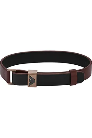 Emporio Armani Bracelet Pour Homme Essentiel, Longueur : 275mm, Largeur : 14.4mm Bracelet En Acier Inoxydable Noir, Brun, EGS2936200