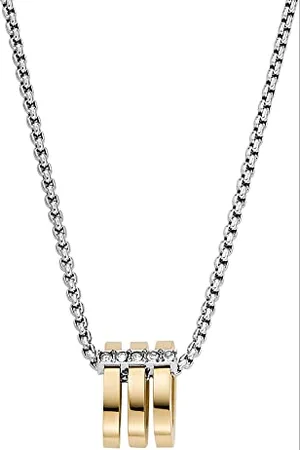 Fossil Skagen Collier Pour Femmes Kariana, Longueur : 457.2mm+70mm, Largeur : 6.8mm, Hauteur : 9.2mm Collier En Acier Inoxydable Bicolore, SKJ1676998