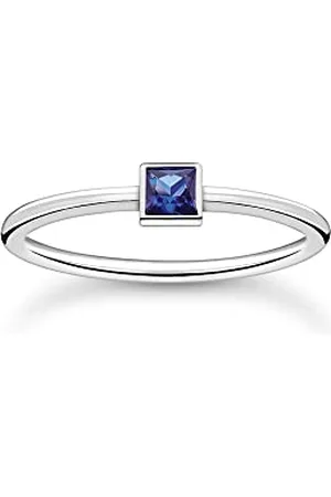 Thomas Sabo Bague avec pierre bleue en argent sterling 925 TR2395-699-32, Ringgröße 50, Argent sterling, Zircone cubique