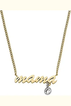 Fossil Collier pour femmes Collier à nom Sadie Collier à chaîne en acier inoxydable bicolore, longueur : 406mm+60mm, largeur : 19.5 mm, hauteur : 9mm, JF04431998