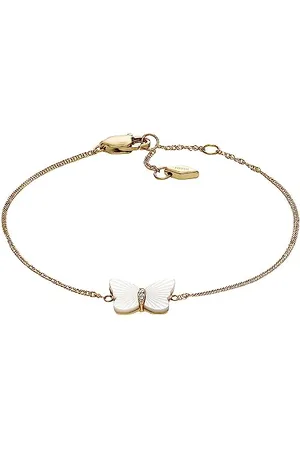 Fossil Bracelet pour femmes Radiant Wings, bracelet en nacre blanche et papillon, longueur : 169mm+32mm, largeur : 13.2mm, hauteur : 10mm, JF04425710