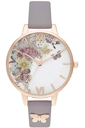 Olivia Burton Montre Analogique à Quartz pour Femme avec Bracelet en Cuir Gris - OB16EG129