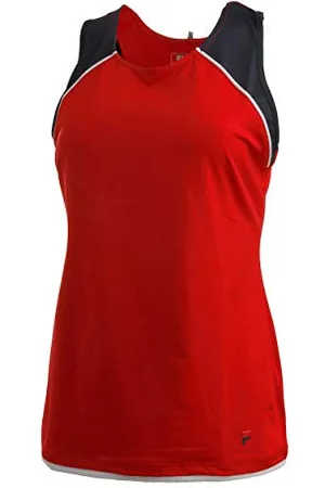 Fila Thekla Tank-Top Damen-Rot, Dunkelblau, L Type de Haut Femme, , L