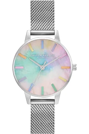 Olivia Burton Montre Analogique à Quartz pour Femme Collection Rainbow avec Bracelet Milanais en Acier Inoxydable Argenté - OB16RB26