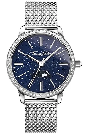 Thomas Sabo Femmes-Montre Glam Spirit Moonphase bleu Analog Quarz WA0326-201-209-33 mm