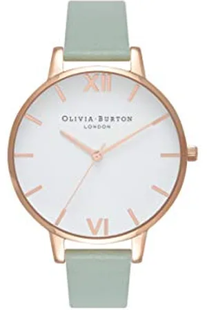 Olivia Burton Montre Analogique à Quartz pour Femme avec Bracelet en Cuir Vert Menthe - OB16BDW27