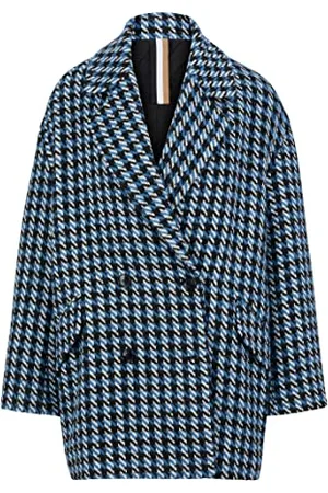 HUGO BOSS Femmes C Caluna1 Manteau croisé en Tissu Pied-de-Poule