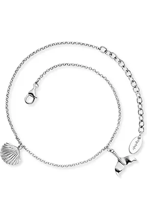 Engelsrufer Bracelet de cheville pour femme en argent sterling avec pendentif - Fermoir mousqueton - Longueur réglable - Sans nickel, Länge 22 + 5 cm, Argent sterling, Pas de gemme