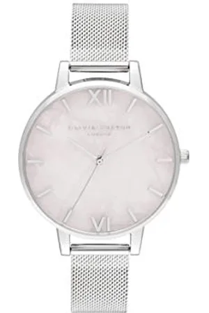 Olivia Burton Montre Analogique à Quartz pour Femme avec Bracelet milanais en Acier Inoxydable argenté - OB16SP18