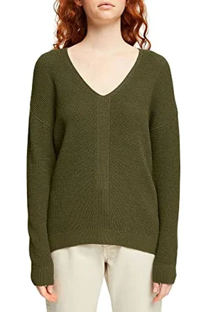 ESPRIT 992cc1i315 Sweater, 350/vert Kaki, XXS Femme