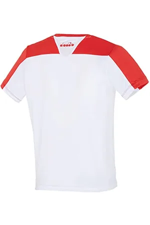 Diadora Garçon, Team T-Shirt Blanc, Rouge, S Vêtement d