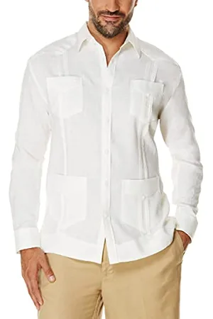 Cubavera Homme Manches Longues Chemise boutonnée - Blanc - Taille XL