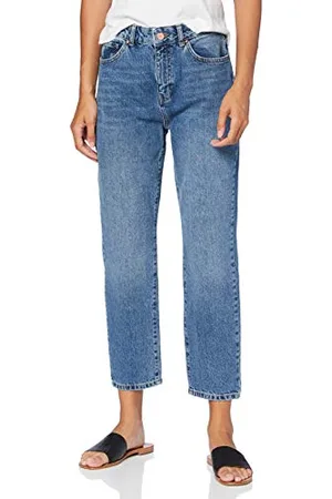 Noisy May NMISABEL HW ANKL MOM JNS KI018MB Noos Jean Droit, Bleu (Bleu Denim Bleu), 25W / 32L Femme