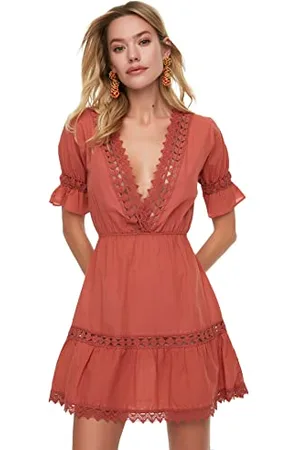 Trendyol Robe de Plage rayée en Dentelle, , 38 Femme