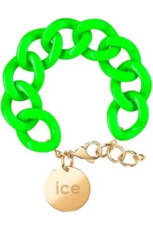 Ice-Watch Jewellery - Chain Bracelet - Flashy Green - Gold - Bracelet Mailles XL de Couleur Verte pour Femmes Fermé d