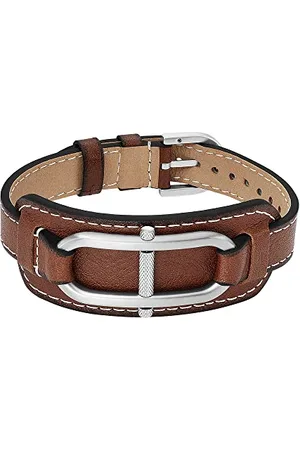 Fossil Bracelet Pour Hommes Heritage, Longueur : 273mm, Largeur : 30.5mm Bracelet En Acier Inoxydable Argenté, JF04398040
