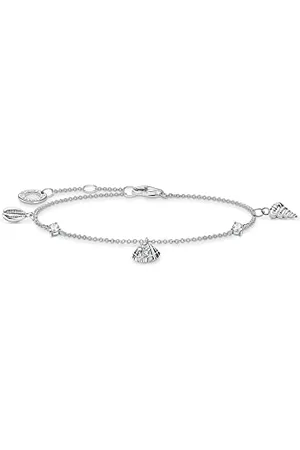 Thomas Sabo A2060-051-14 Bracelet en argent sterling 925 avec coquillages et pierres blanches, Eine Grösse, Argent sterling, Pas de gemme