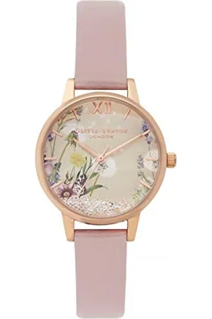Olivia Burton Montre Analogique à Quartz pour Femme avec Bracelet de Cuir Vegan Rose - OB16SG04