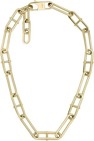 Fossil Collier Pour Femmes Heritage, Longueur : 23mm, Largeur : 1.7mm, Hauteur : 23mm Collier En Acier Inoxydable Doré, JF04102710
