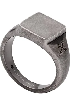 Fossil Bague Pour Homme Vintage Casual, Longueur : 12.3mm, Largeur : 12.3mm Bague En Acier Inoxydable é, JF03918797
