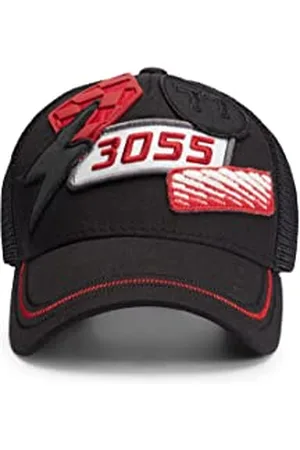HUGO BOSS Hommes Finn Casquette en twill de coton avec patchs logo inspirés des courses automobiles