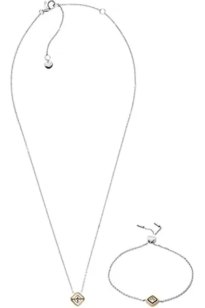 Skagen Collier Pour Femmes Kariana, Longueur De La Chaîne : 40/43/47Cm, Largeur Du Pendentif : 15mm, Hauteur Du Pendentif : 15mm Collier En Acier Inoxydable Bicolore, SKJB1001998