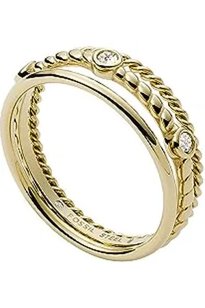 Fossil Bague Femme Vintage Heritage Acier Inoxydable Doré JF03801710, Acier inoxydable, Aucune pierre précieuse