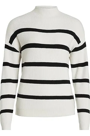 VILA Viril Mockneck L/S Knit Rib Top 2-Noos Pull en Tricot, , M Femme