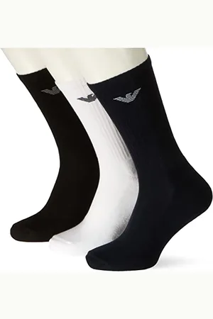 Emporio Armani 3-Pack Medium Socks Sporty Terrycloth Lot de 3 Paires de Chaussettes Moyennes, Multicolor, TU pour des Hommes