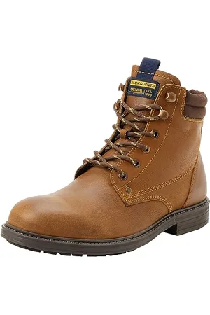 JACK & JONES Homme Jfwsolomon Bottes en Cuir Sn Bottines à Lacets, , 42 EU