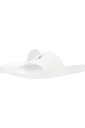 Ralph Lauren Sandales Polo Slide Homme, Blanc/bleu marine, 41 EU