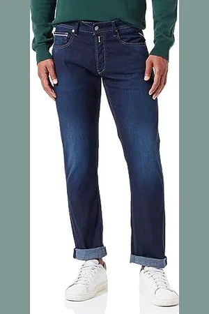 Replay Herren Jeans Grover Straight-Fit, Bleu foncé 007-5 (Blau), 30W / 30L