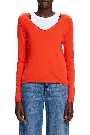 ESPRIT 083ee1i302 Sweater, 880/Bright Orange, M Femme