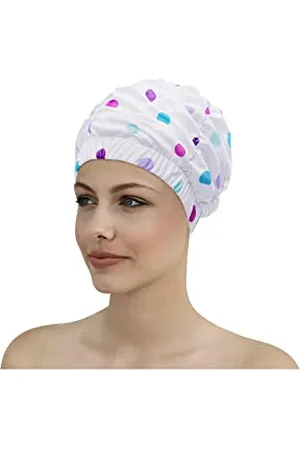 Fashy Bonnet de Douche avec Large Bandeau à Pois Multicolores