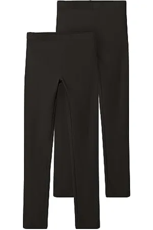 NAME IT NKFVIVIAN 2P Legging L Noos, Noir/Paquet : emballé avec Noir, 134 cm-140 cm Fille
