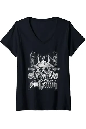 Black Sabbath Squelettes dansants vintage officiels T-Shirt avec Col en V