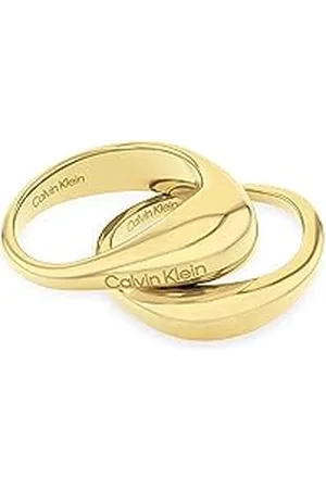 Calvin Klein Bague pour Femme Collection ELONGATED DROPS Couleur Or jaune