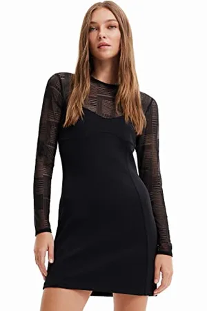 Desigual Vest_Night 2000 Black Robe décontractée, , Taille L Femmes