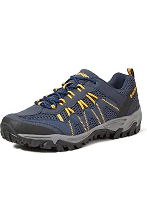 Hi-Tec Homme Jaguar Chaussures de Randonnée Basses, Bleu (Navy/Yellow 31), 43 EU