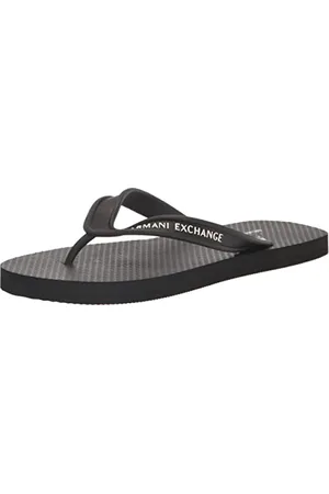 Armani Exchange Homme Semelle en Caoutchouc imprimée, Logo latéral Tongs, , 39 EU