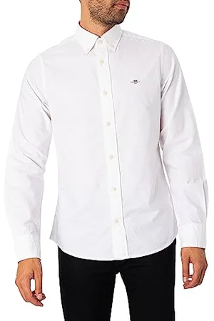 GANT Slim Oxford Shirt Chemise, White, S Homme