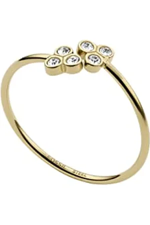 Fossil Bague Pour Femme Sadie, Longueur : 20.40mm X 20.70mm (4/5In X 4/5In) Bague En Acier Inoxydable Doré, JF04114710