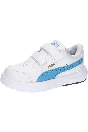PUMA Mixte bébé Evolve Court V INF Basket, White-Regal Blue Gold, 22 EU