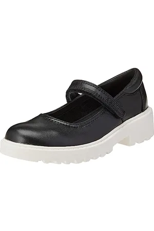 Geox J Casey Girl P Ballet Plat, Noir/Blanc, 32 EU