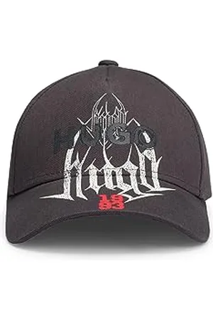 HUGO BOSS Hommes Jude-PP Casquette à cinq panneaux en twill de coton avec motif artistique de la saison
